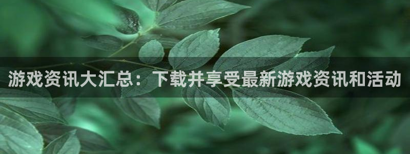 杜邦娱乐游戏：游戏资讯大汇总：下载并享受最新游戏资讯和活动